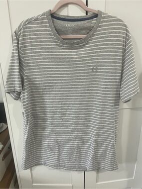 Men’s Chaps Gray & White Striped Tee